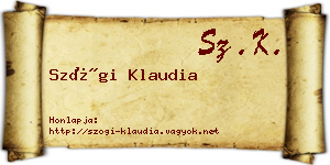 Szögi Klaudia névjegykártya