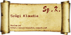 Szögi Klaudia névjegykártya