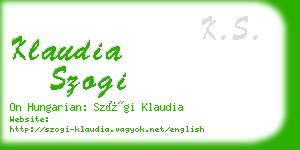 klaudia szogi business card